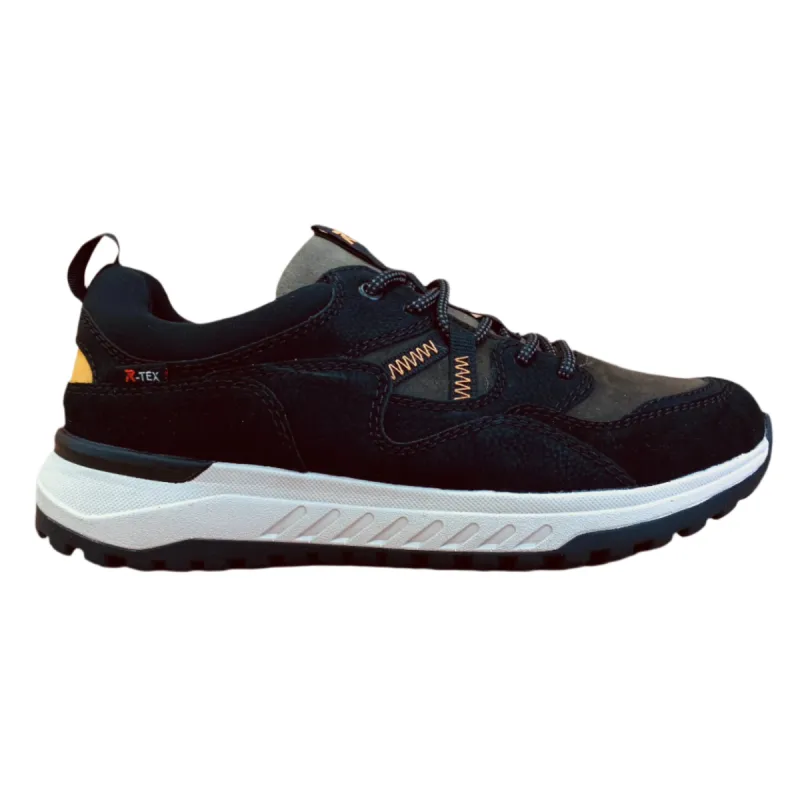 Rieker Mens Evolution Leather Trainers - Black sold by The Foot Factory
