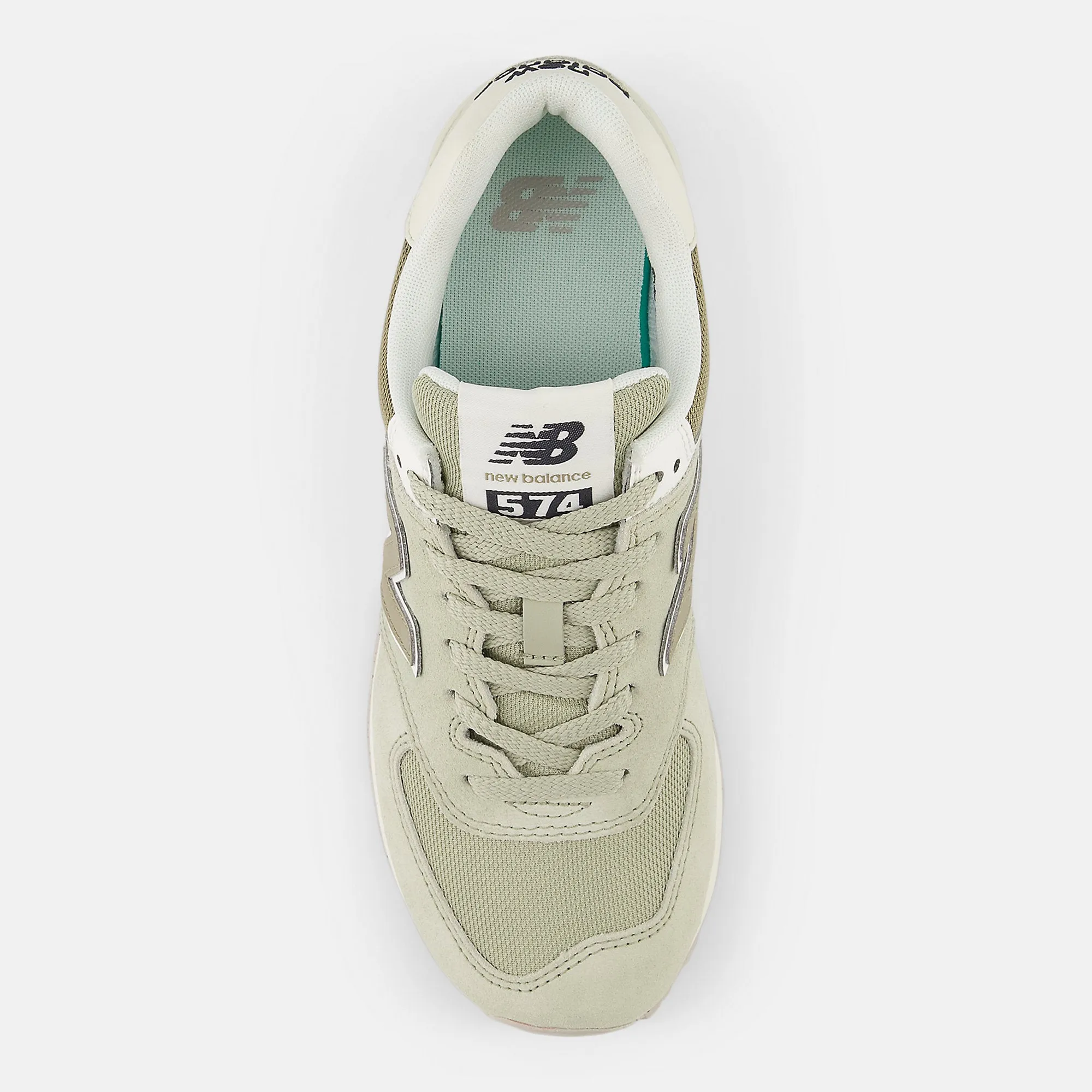 New Balance Womens 574 Fashion Trainers - Olivine / Dark Stoneware sold by The Foot Factory product image thumbnail 3