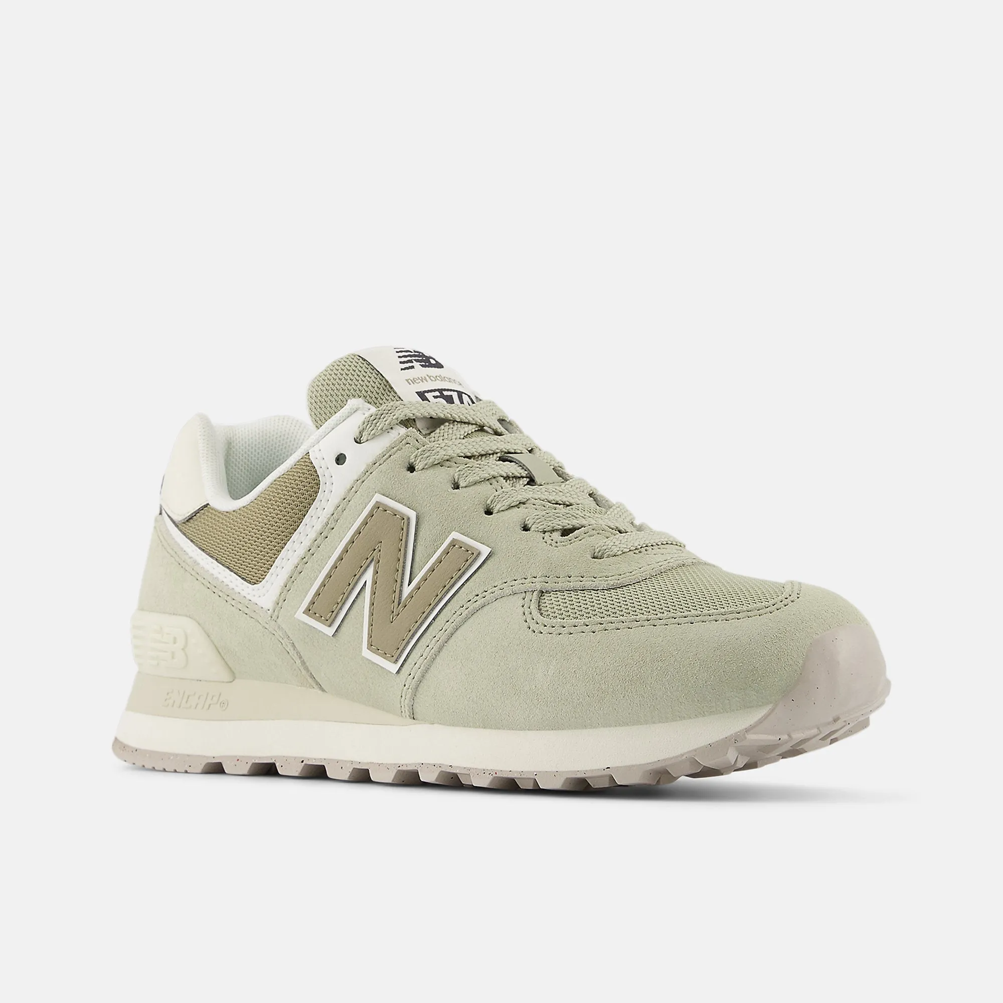 New Balance Womens 574 Fashion Trainers - Olivine / Dark Stoneware sold by The Foot Factory product image thumbnail 4