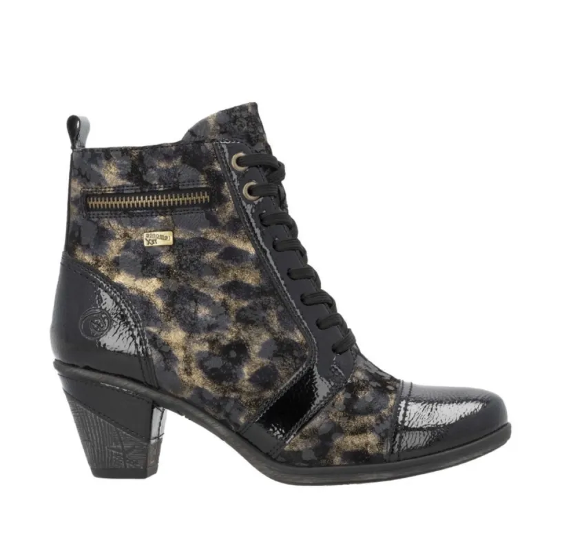Remonte Womens Suede Heeled Ankle Boot - Black sold by The Foot Factory