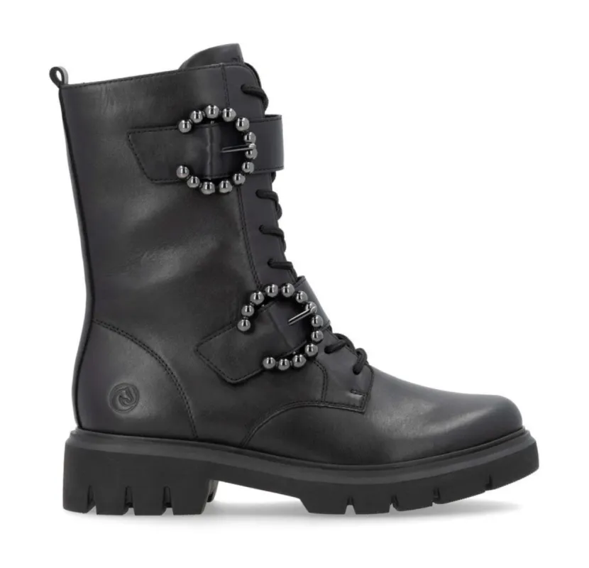 Remonte Womens Fleece Lined Mid Calf Boot - Black made by Remonte
