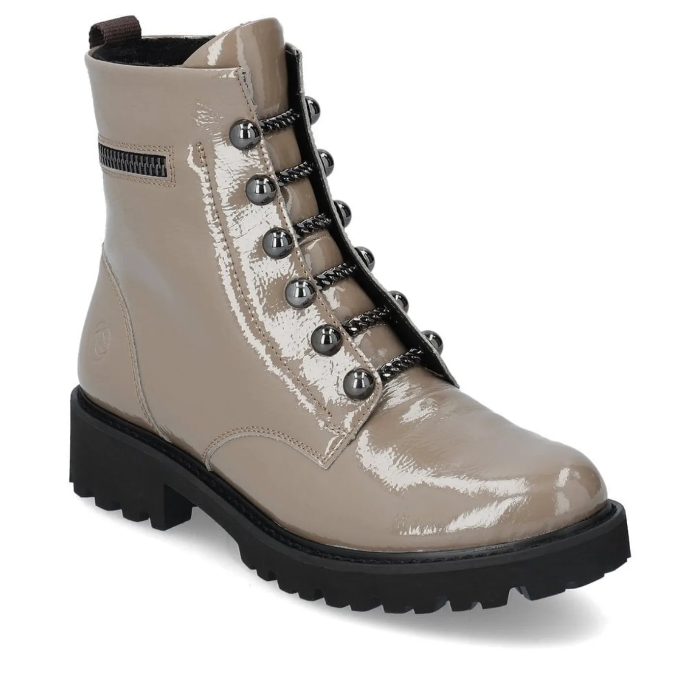 Remonte Womens Fleece Lined Patent Ankle Boot - Beige sold by The Foot Factory product image thumbnail 3