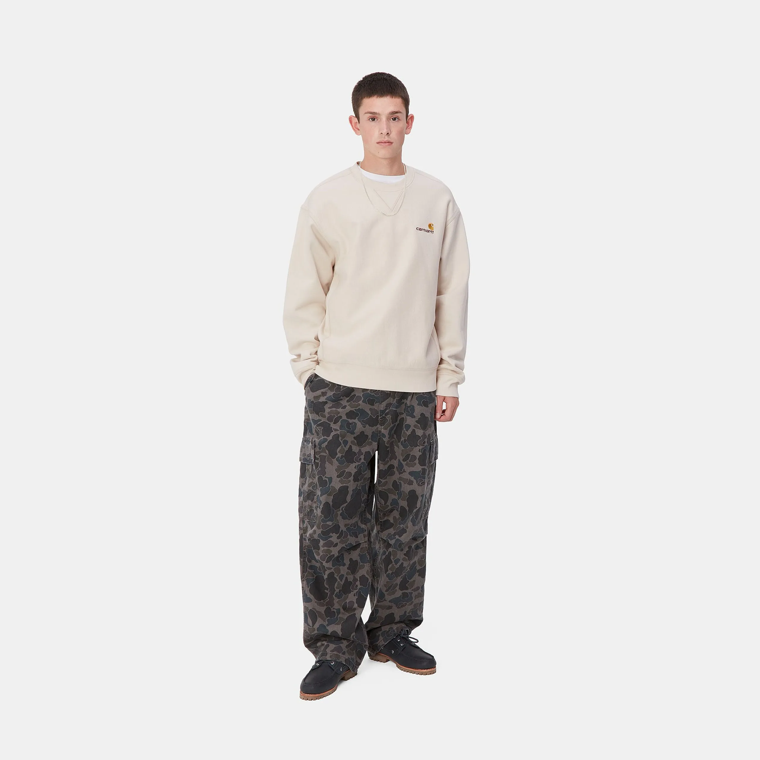 Carhartt WIP Mens American Script Sweat Top - Moonbeam sold by The Foot Factory product image thumbnail 5