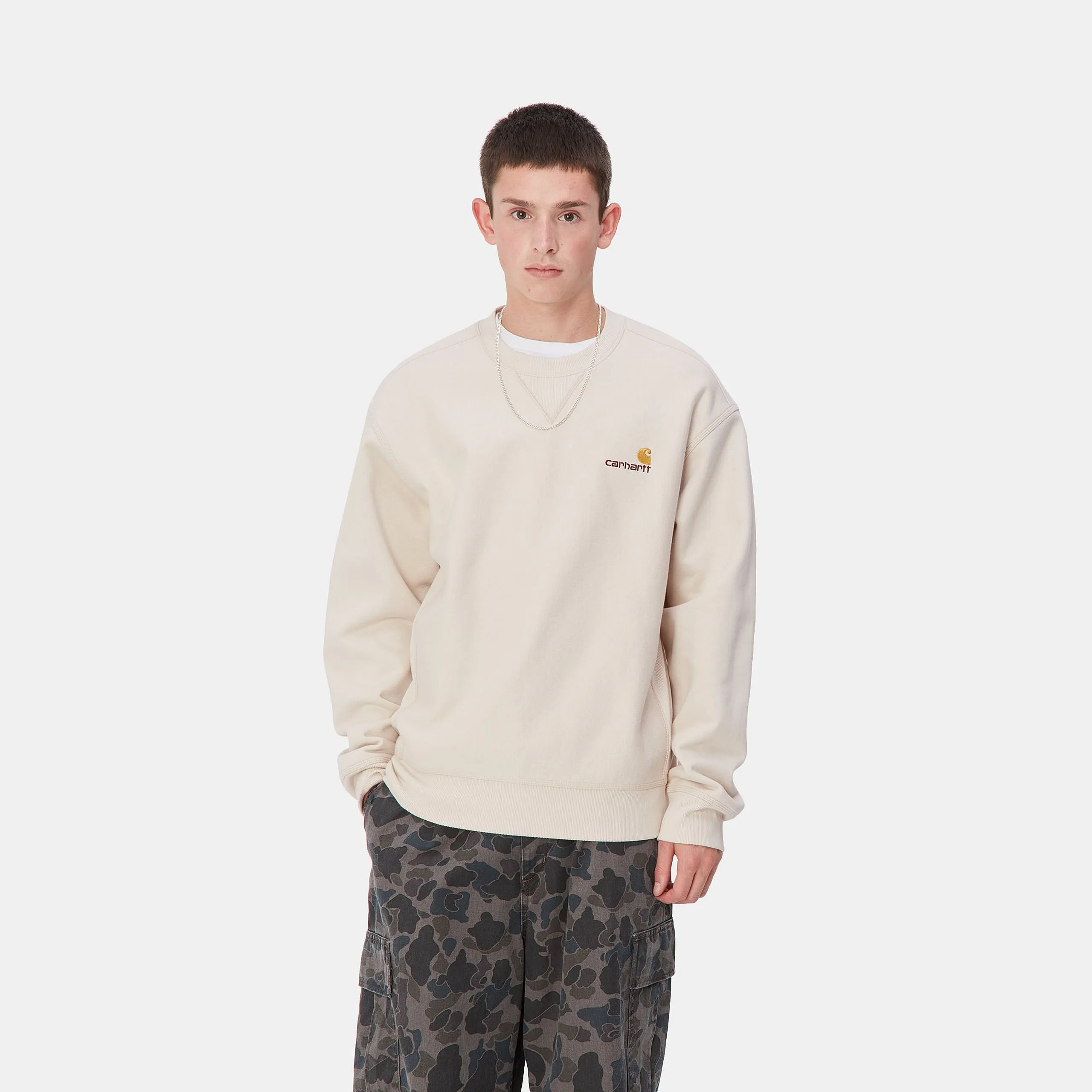 Carhartt WIP Mens American Script Sweat Top - Moonbeam sold by The Foot Factory product image thumbnail 3