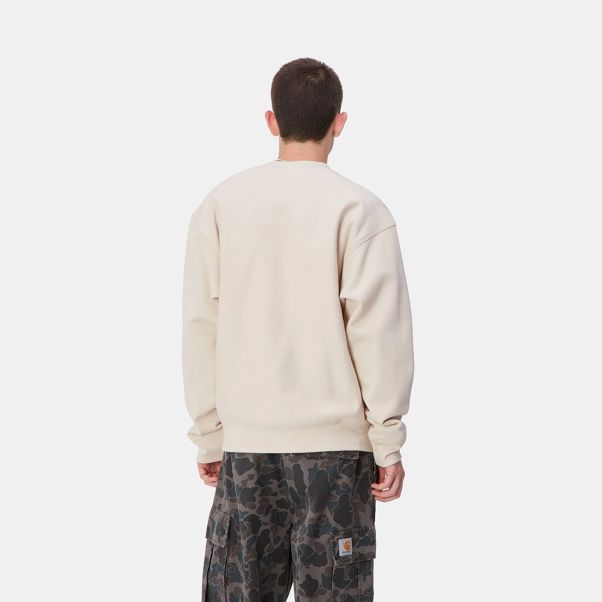 Carhartt WIP Mens American Script Sweat Top - Moonbeam sold by The Foot Factory product image thumbnail 4