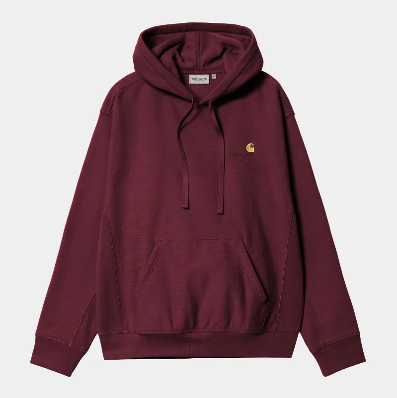 Carhartt WIP Mens American Script Hoodie - Malbec sold by The Foot Factory