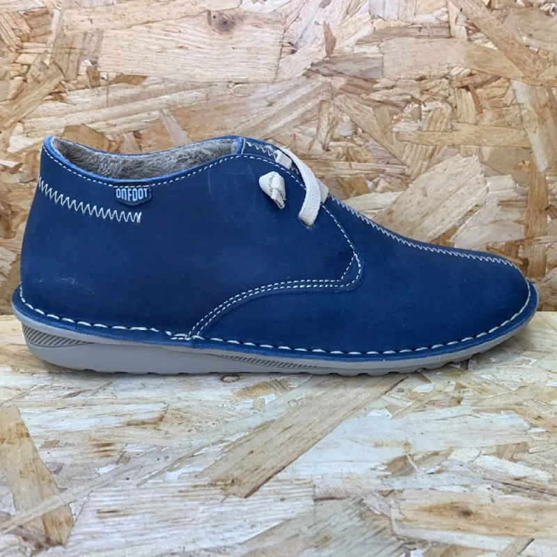 On Foot Womens Nubuck Leather Shoe - Navy sold by The Foot Factory