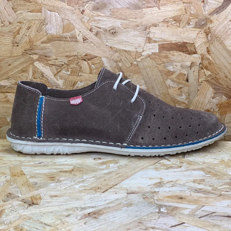 On Foot Mens Perforated Leather Shoes - Brown sold by The Foot Factory