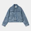 Carhartt WIP Womens Stamp Jacket - Blue Bleached sold by The Foot Factory