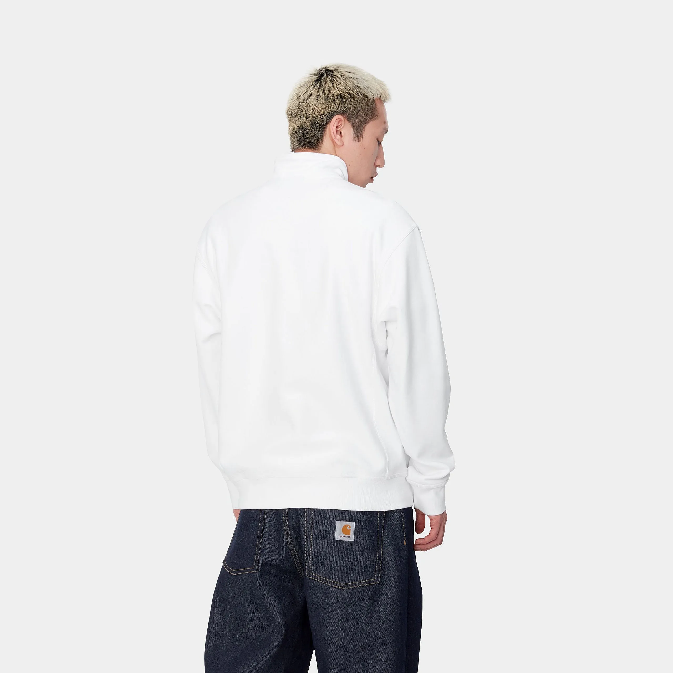 Carhartt WIP Mens Half Zip American Script Sweat Top - White sold by The Foot Factory product image thumbnail 4