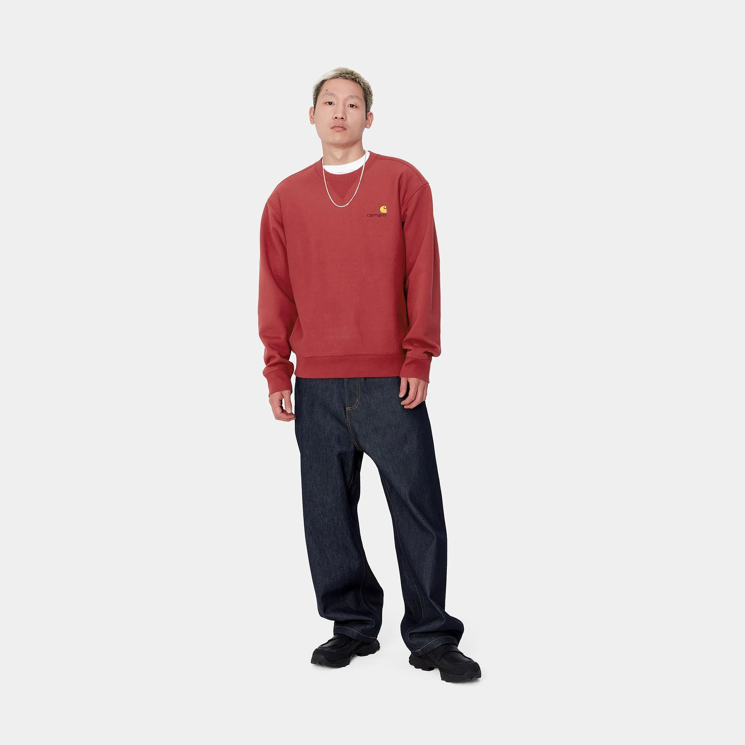 Carhartt WIP Mens American Script Sweat Top - Tuscany sold by The Foot Factory product image thumbnail 5