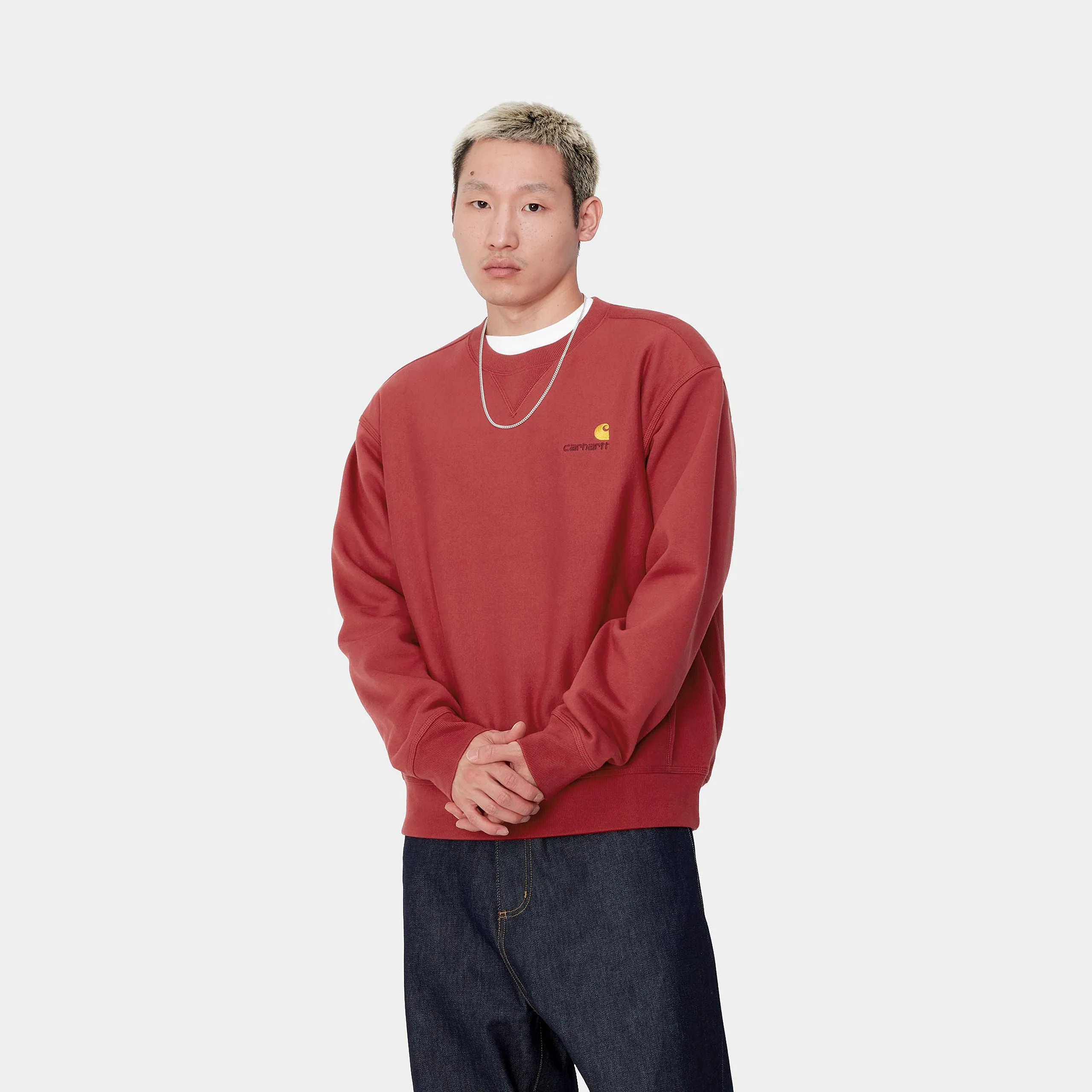 Carhartt WIP Mens American Script Sweat Top - Tuscany sold by The Foot Factory product image thumbnail 3