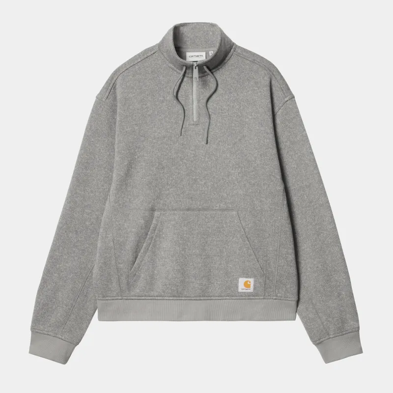 Carhartt WIP Mens Luther Half Zip Sweat Top - Misty Grey Heather made by Carhartt WIP