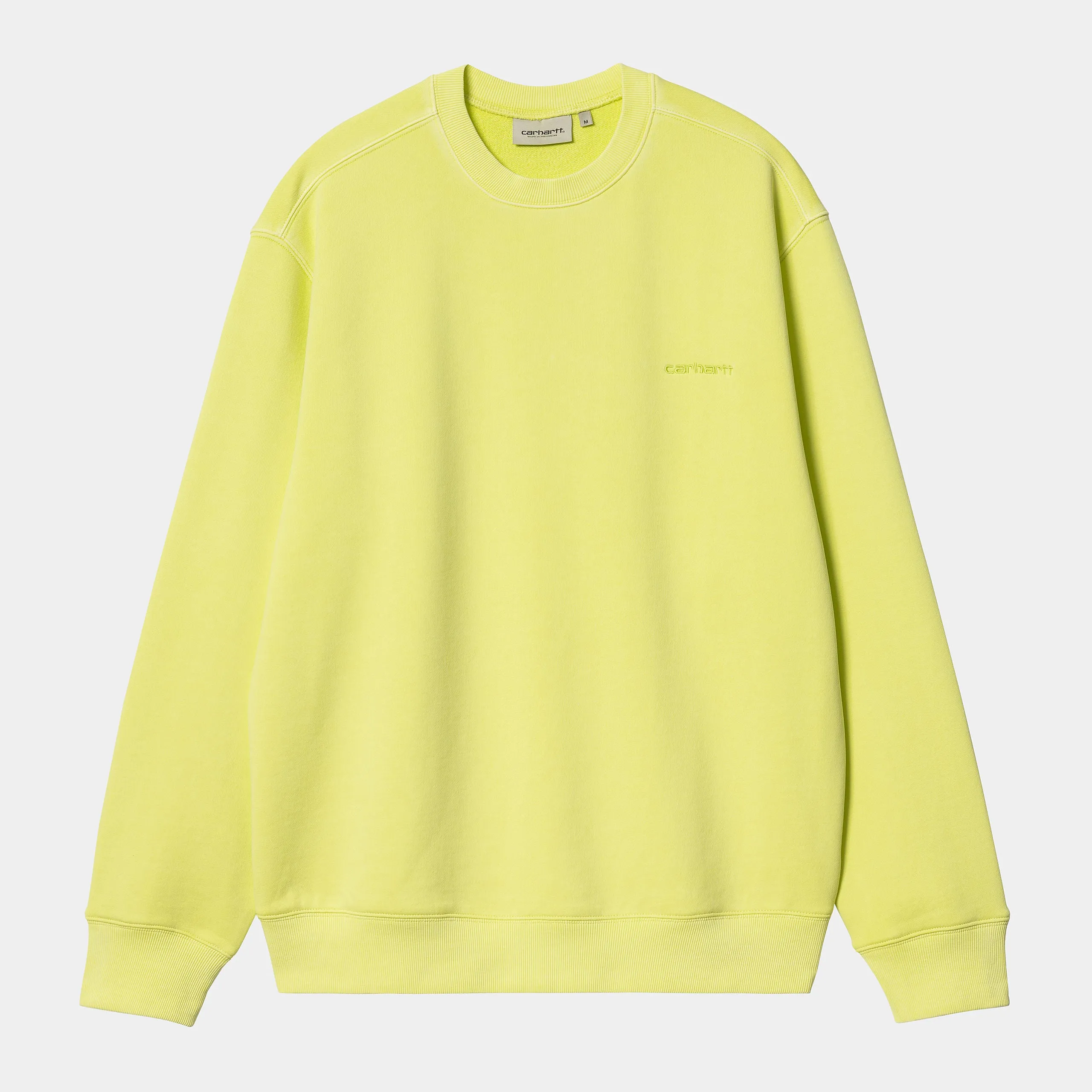 Carhartt WIP Mens Duster Script Sweat Top - Arctic Lime sold by The Foot Factory