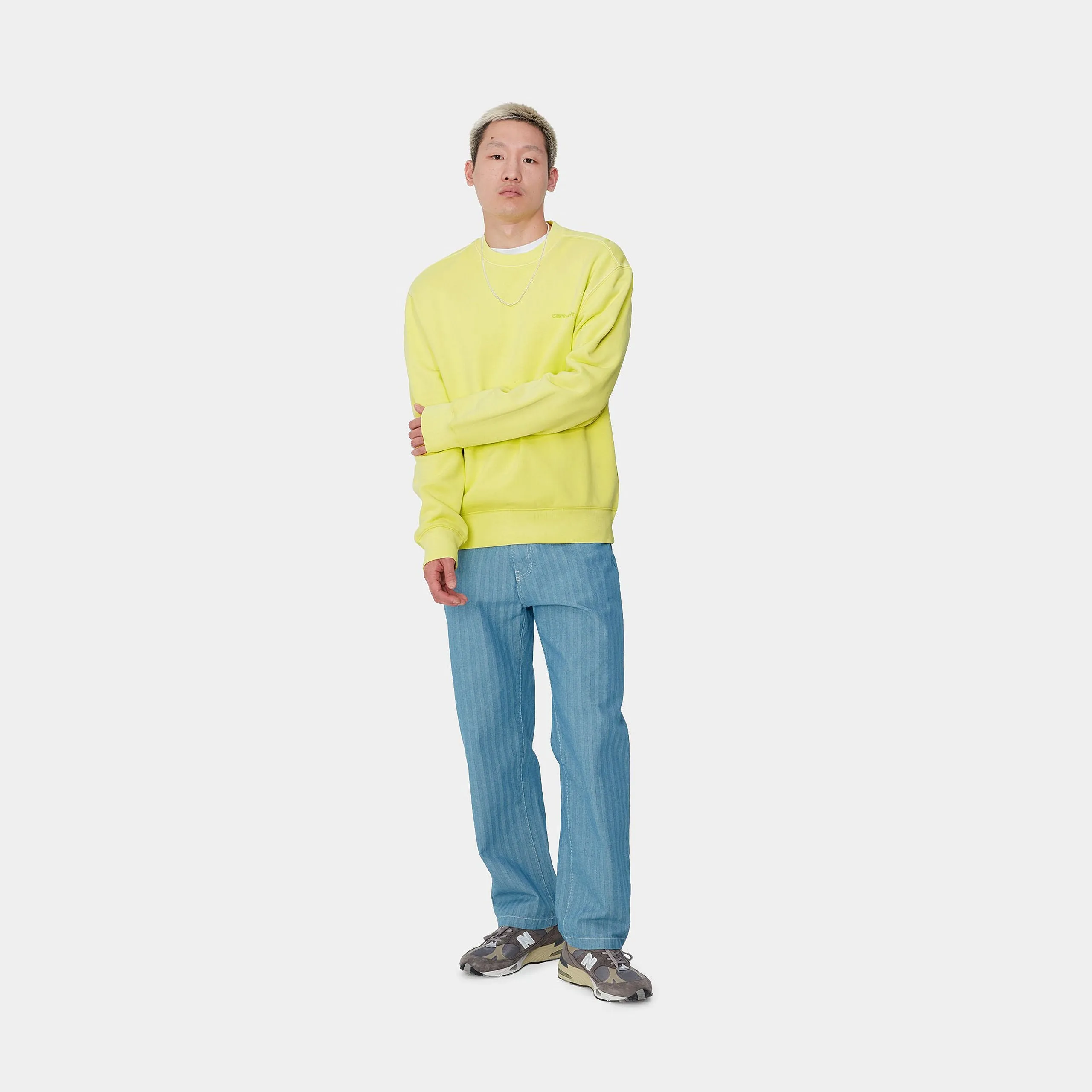 Carhartt WIP Mens Duster Script Sweat Top - Arctic Lime sold by The Foot Factory product image thumbnail 5
