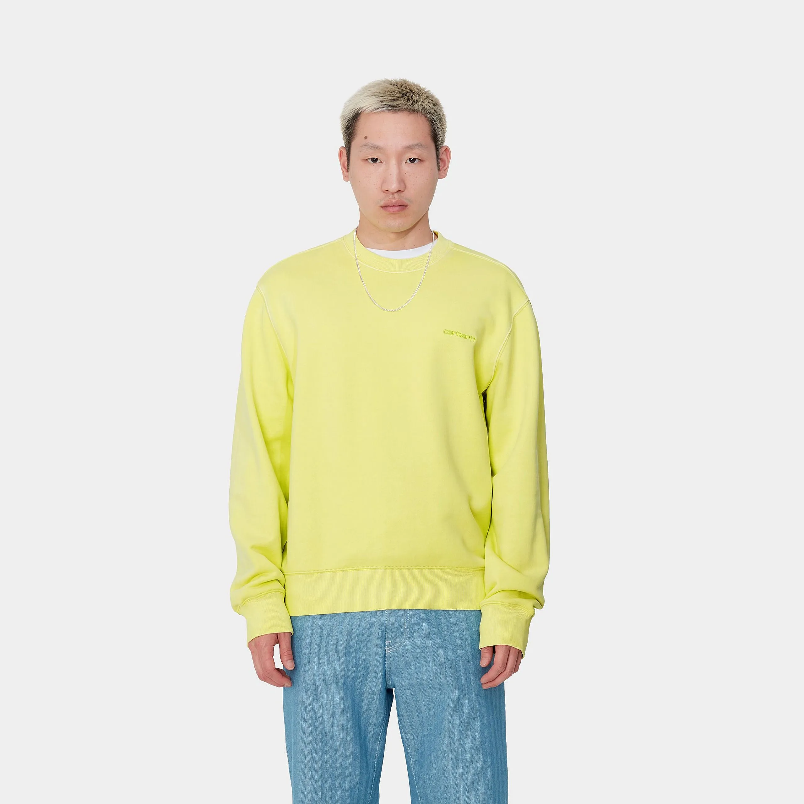 Carhartt WIP Mens Duster Script Sweat Top - Arctic Lime sold by The Foot Factory product image thumbnail 3