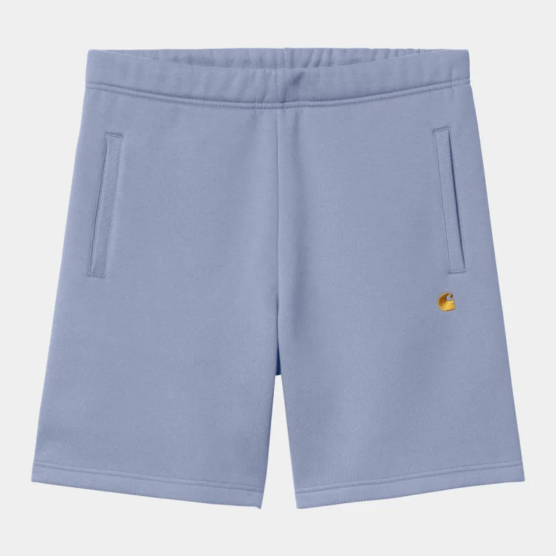 Carhartt WIP Mens Chase Sweat Shorts - Charm Blue sold by The Foot Factory