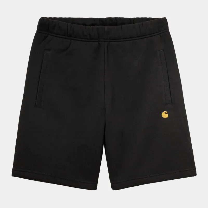 Carhartt WIP Mens Chase Sweat Shorts - Black sold by The Foot Factory