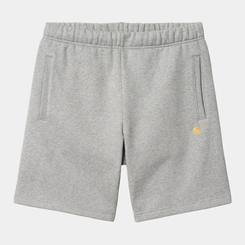 Carhartt WIP Mens Chase Sweat Shorts - Grey Heather sold by The Foot Factory