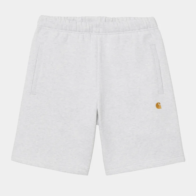Carhartt WIP Mens Chase Sweat Shorts - Ash Heather sold by The Foot Factory