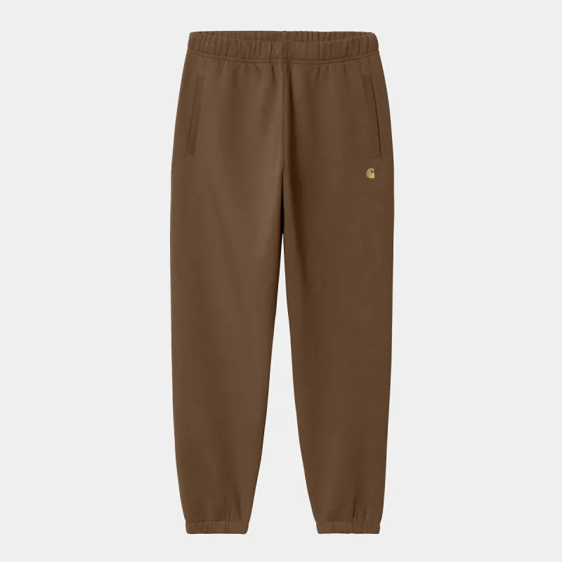Carhartt WIP Mens Chase Sweat Pant - Chocolate sold by The Foot Factory