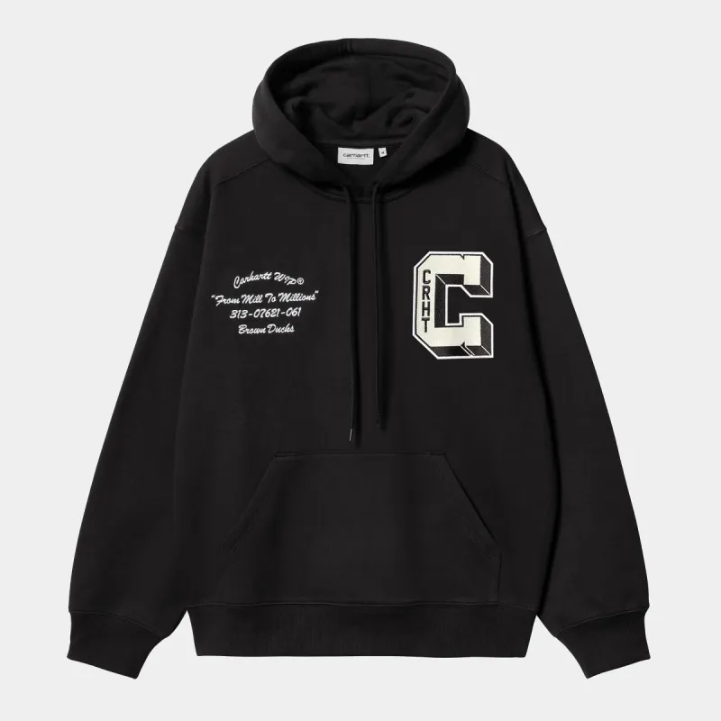 Carhartt WIP Mens Brown Ducks Hoodie - Black sold by The Foot Factory