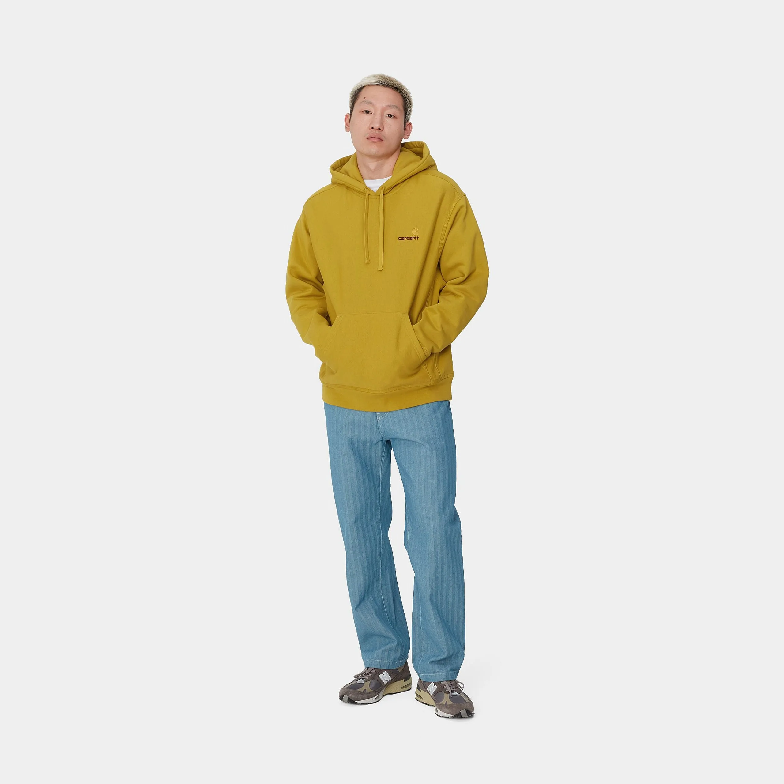 Carhartt WIP Mens American Script Hoodie - Golden Olive sold by The Foot Factory product image thumbnail 5
