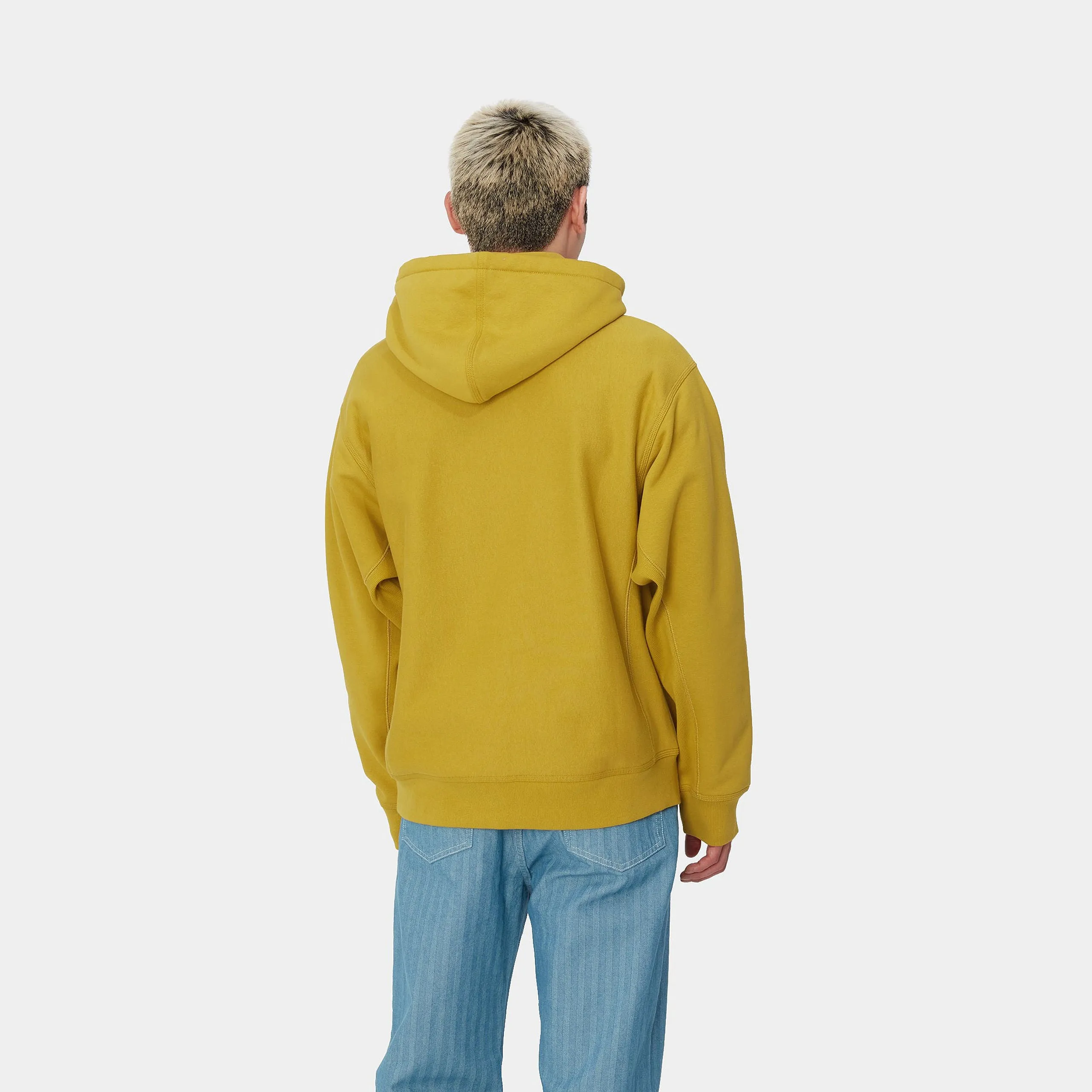 Carhartt WIP Mens American Script Hoodie - Golden Olive sold by The Foot Factory product image thumbnail 4