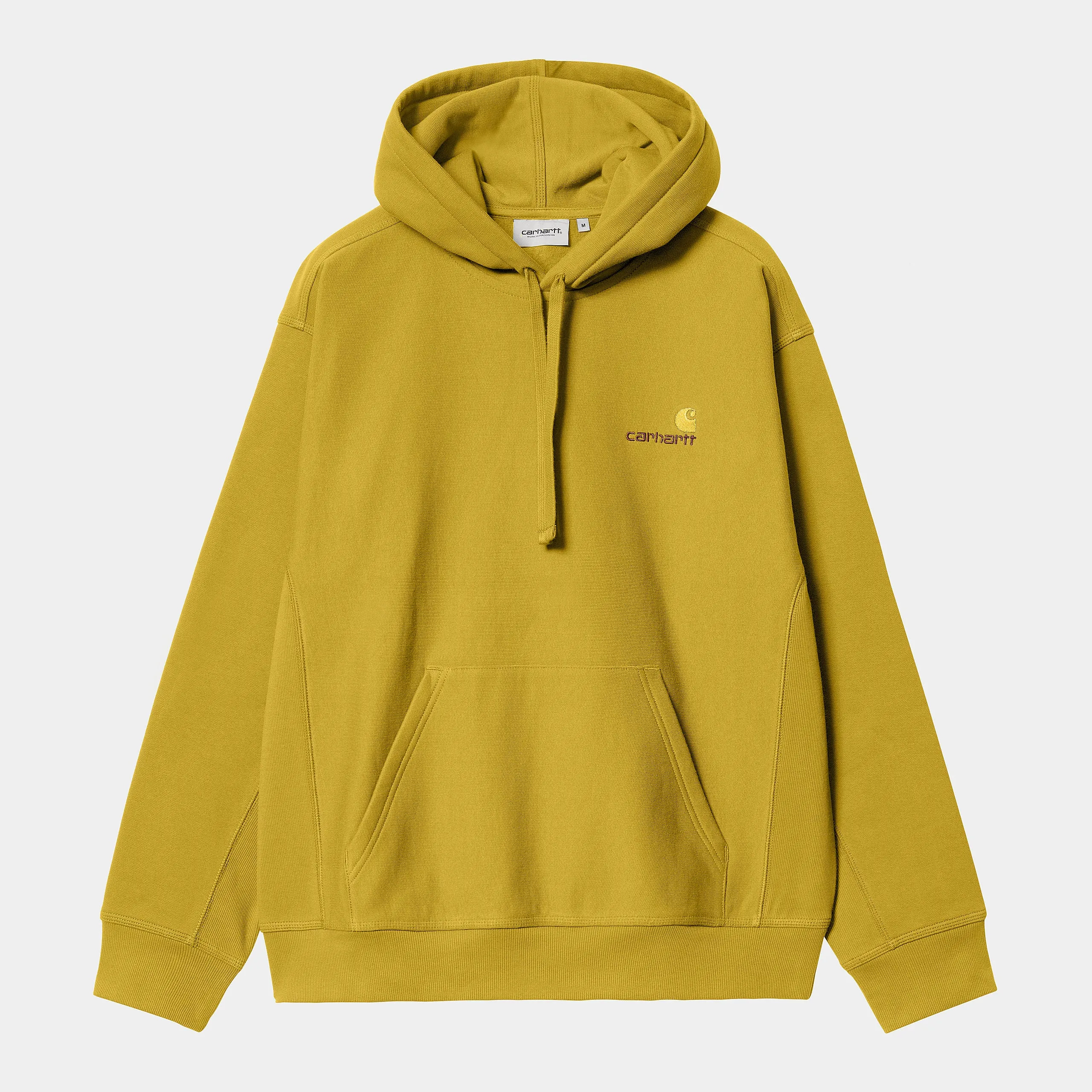 Carhartt WIP Mens American Script Hoodie - Golden Olive sold by The Foot Factory
