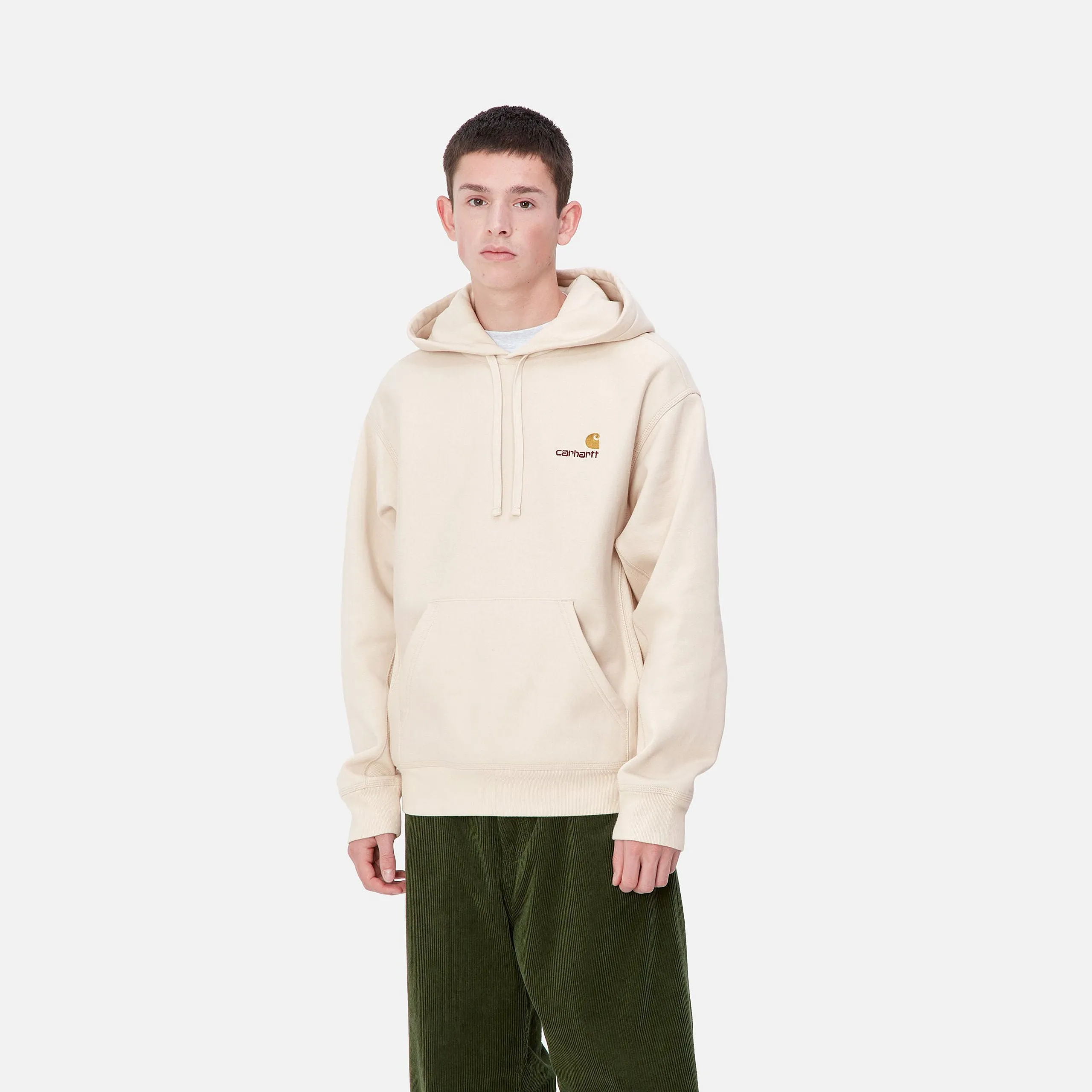 Carhartt WIP Mens American Script Hoodie - Moonbeam sold by The Foot Factory product image thumbnail 3
