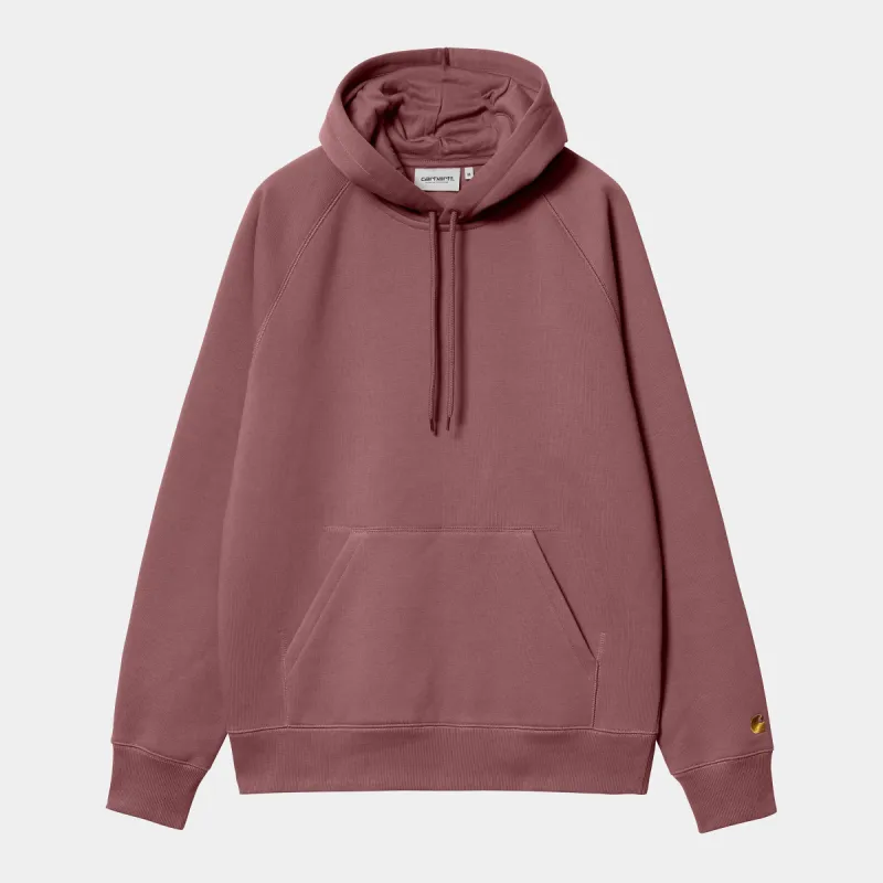 Carhartt WIP Mens Chase Hoodie - Dusty Fuchsia sold by The Foot Factory