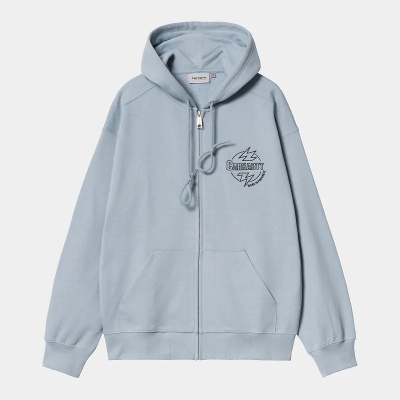 Carhartt WIP Mens Ablaze Zip Front Jacket Hoodie - Misty Sky sold by The Foot Factory