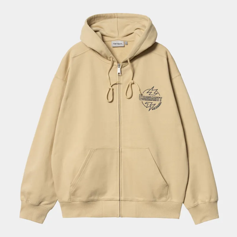 Carhartt WIP Mens Ablaze Zip Front Jacket Hoodie - Cornsilk sold by The Foot Factory