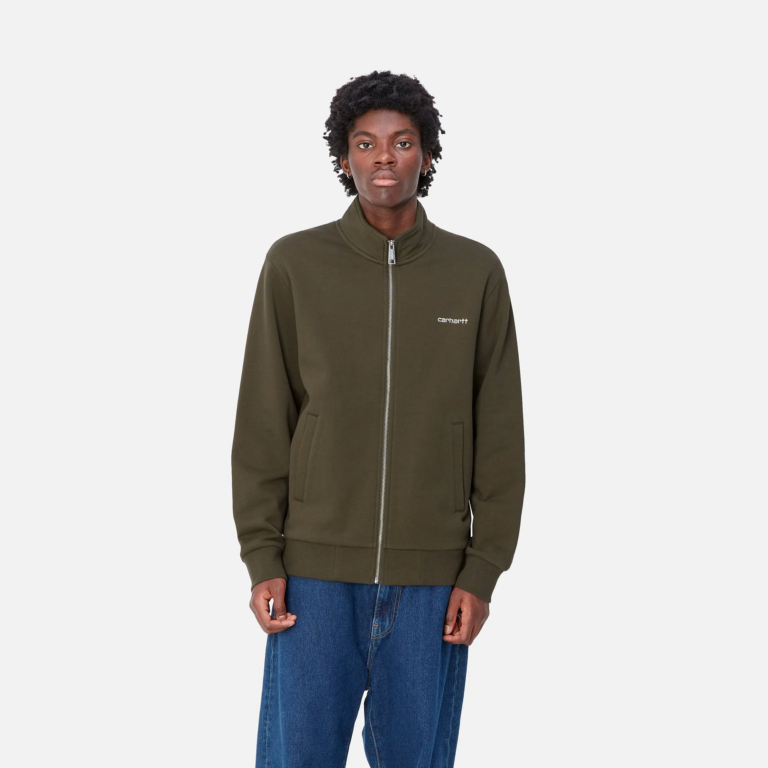 Carhartt WIP Mens Script Embroidery Zip Front Jacket - Cypress sold by The Foot Factory product image thumbnail 5