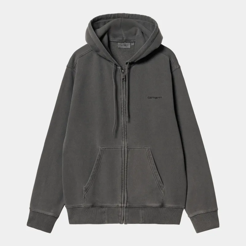 Carhartt WIP Mens Duster Script Zip Front Jacket Hoodie - Black sold by The Foot Factory