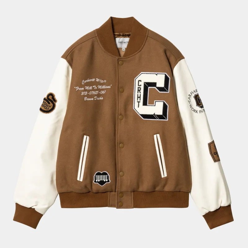 Carhartt WIP Mens Brown Ducks Bomber Jacket - Hamilton Brown / Wax sold by The Foot Factory