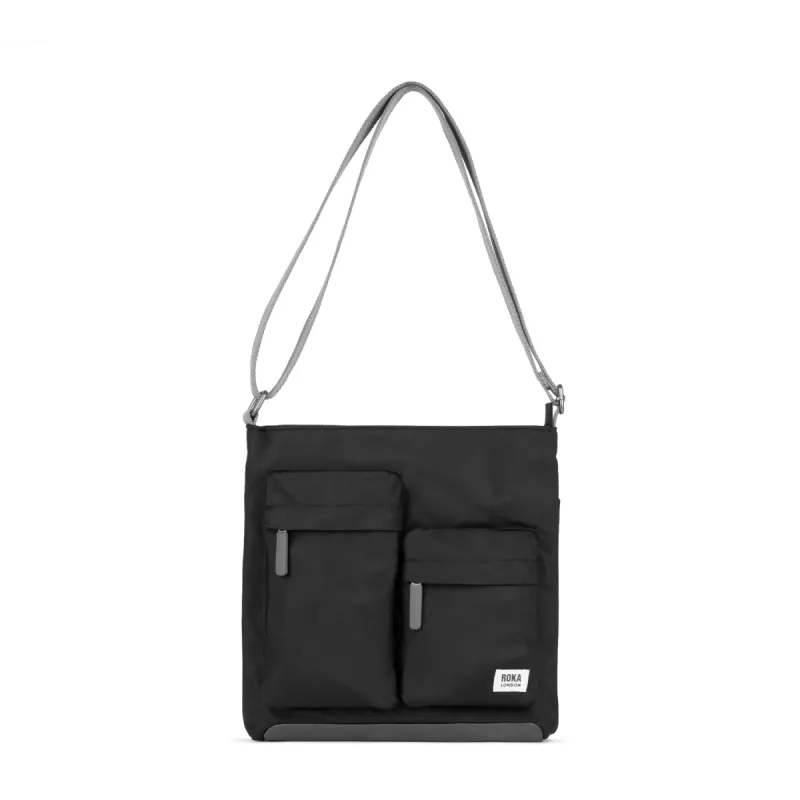 ROKA Kennington M Medium Recycled Nylon Bag - Black sold by The Foot Factory