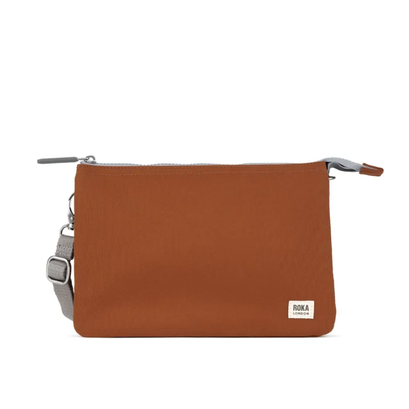 ROKA Carnaby Crossbody XL Bran Recycled Canvas Bag sold by The Foot Factory