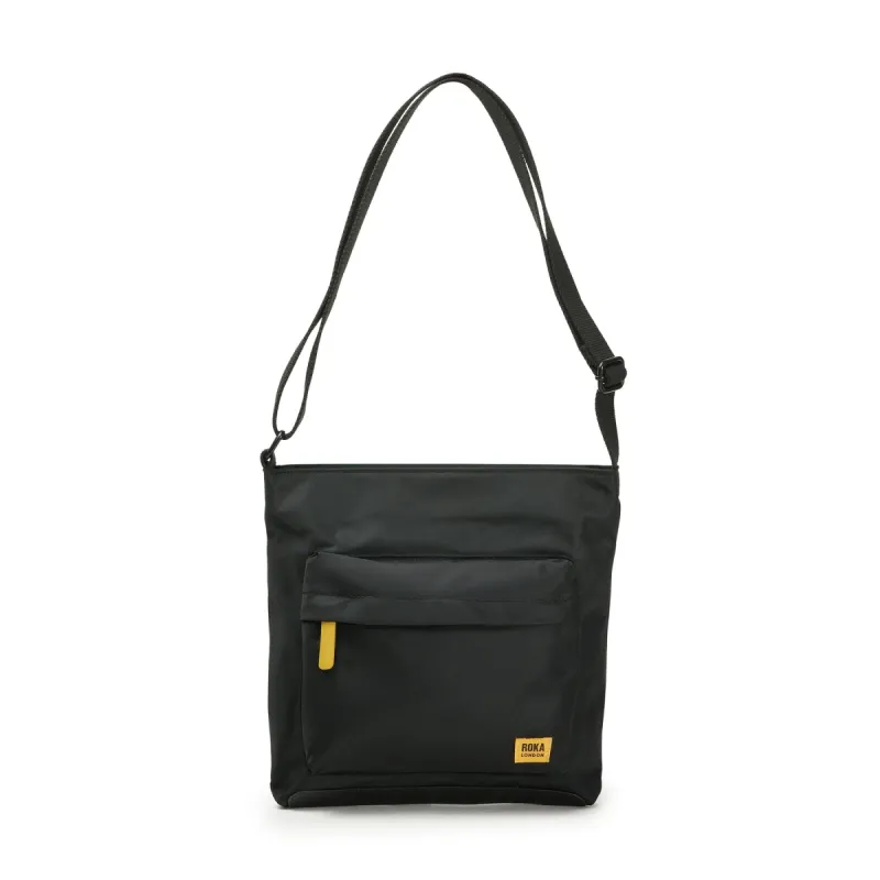 ROKA All Black Kennington B Corn Medium Recycled Nylon Bag sold by The Foot Factory