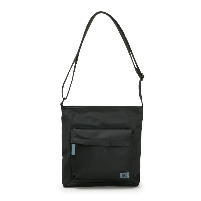 ROKA All Black Kennington B Airforce Medium Recycled Nylon Bag sold by The Foot Factory