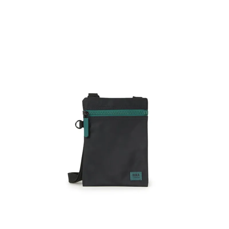 ROKA All Black Chelsea Teal Recycled Nylon Bag sold by The Foot Factory