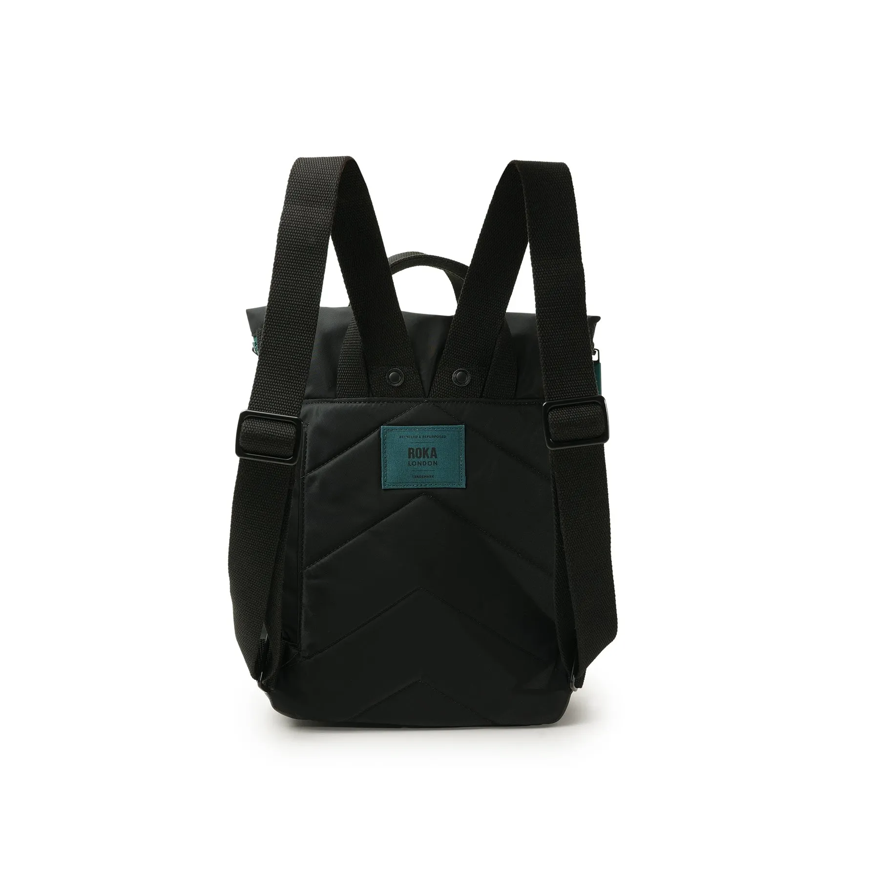 ROKA All Black Canfield B Teal Small Recycled Nylon Bag sold by The Foot Factory product image thumbnail 3