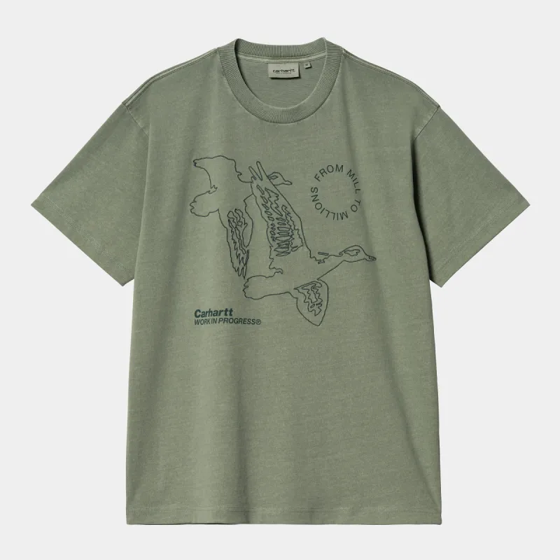 Carhartt WIP Mens Flying Ducks T-Shirt - Duck Green sold by The Foot Factory