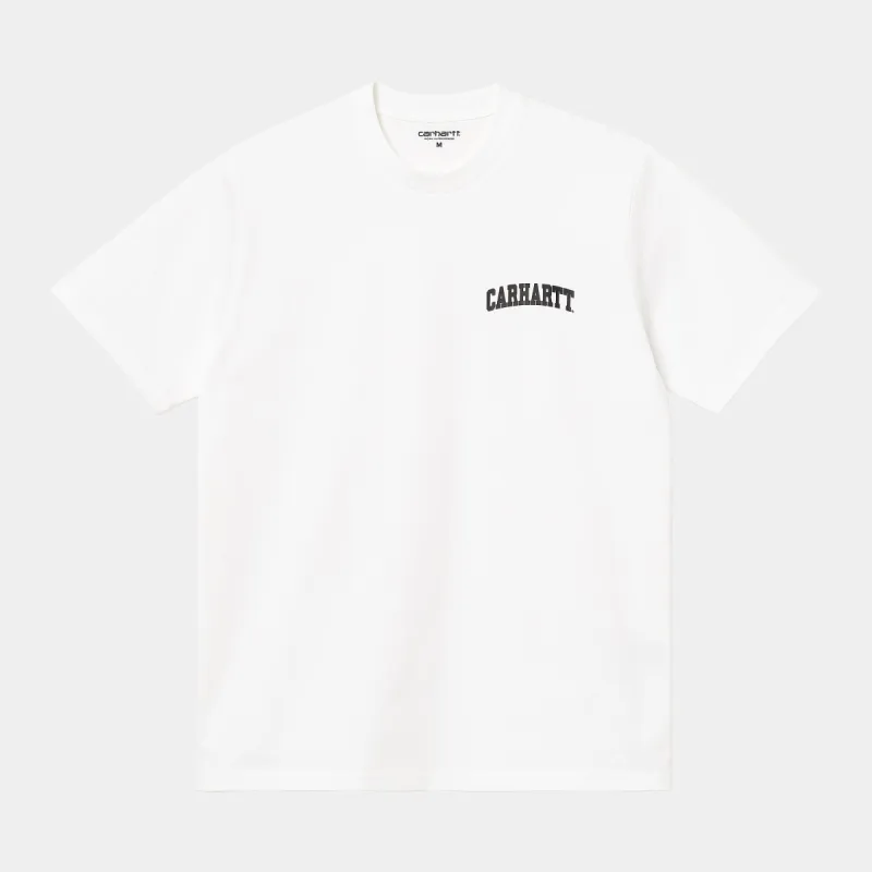 Carhartt WIP Mens University Script T-Shirt - White sold by The Foot Factory