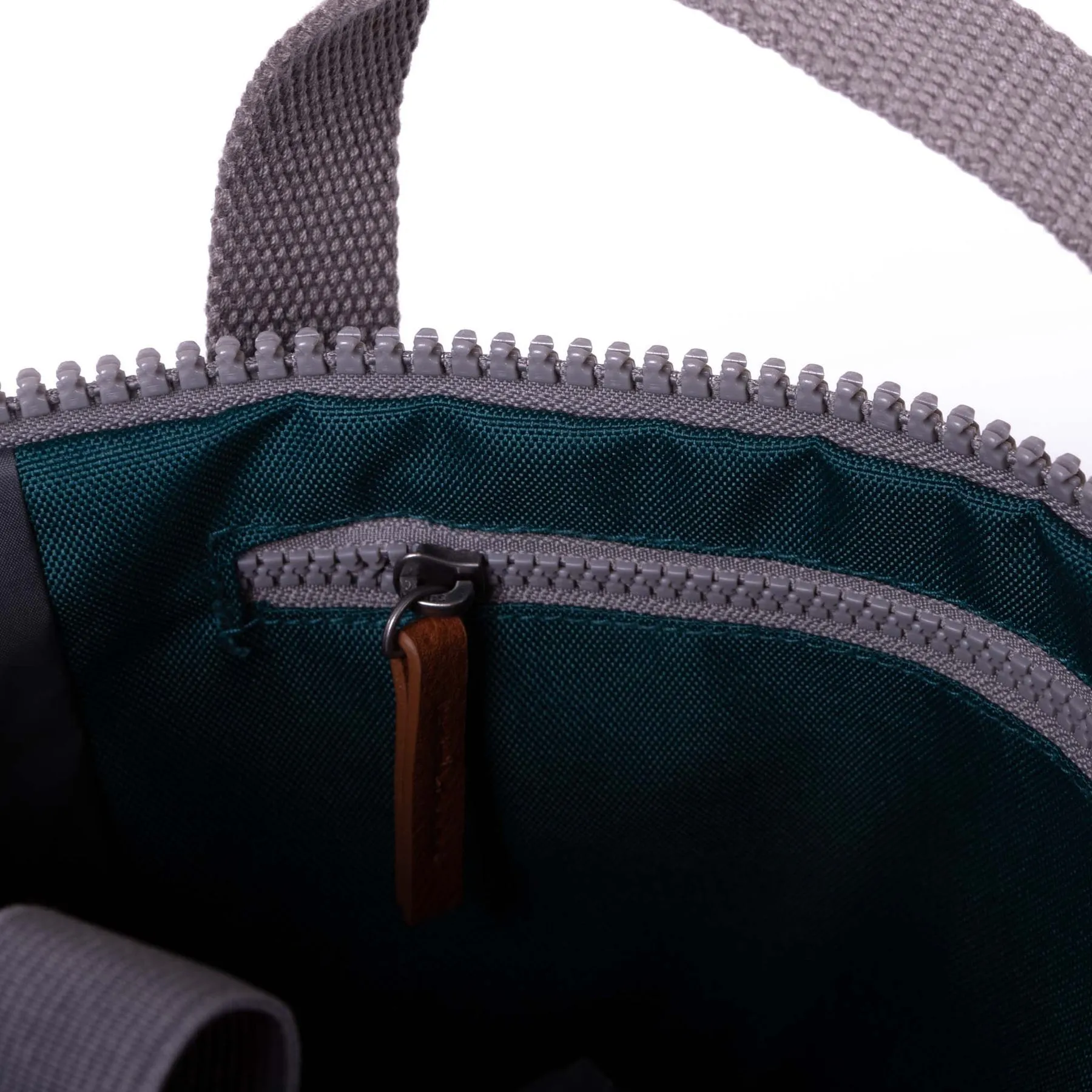 ROKA Finchley A Teal Small Recycled Canvas Bag sold by The Foot Factory product image thumbnail 5