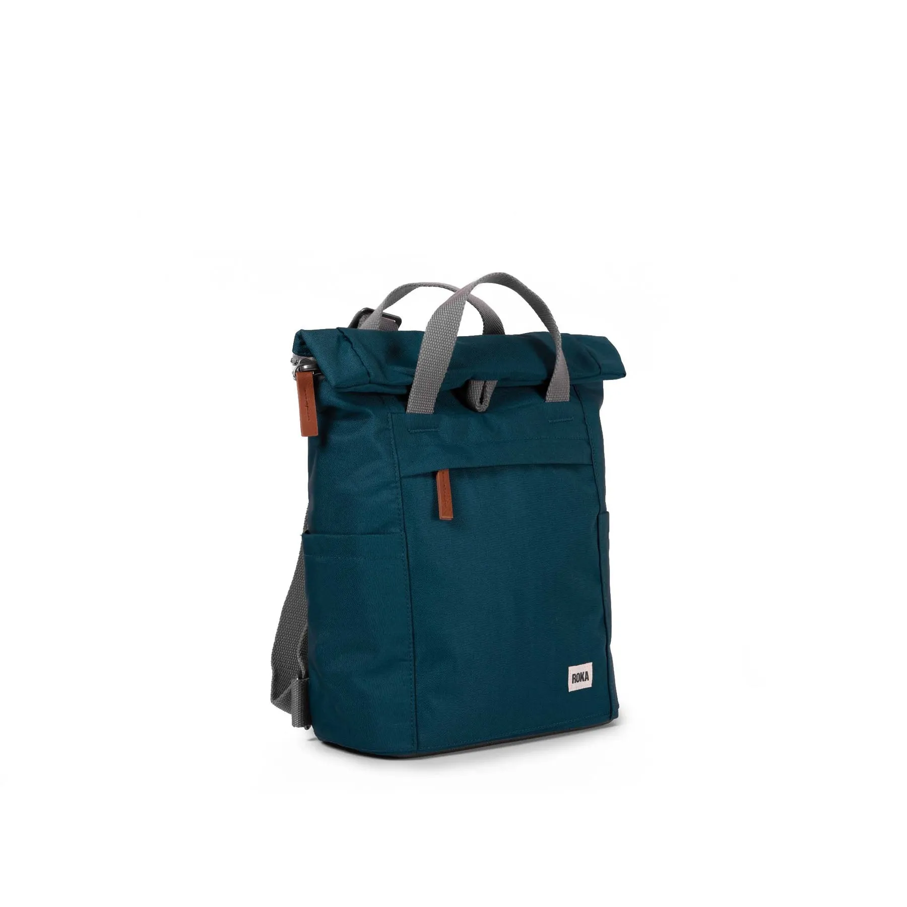 ROKA Finchley A Teal Small Recycled Canvas Bag sold by The Foot Factory product image thumbnail 2