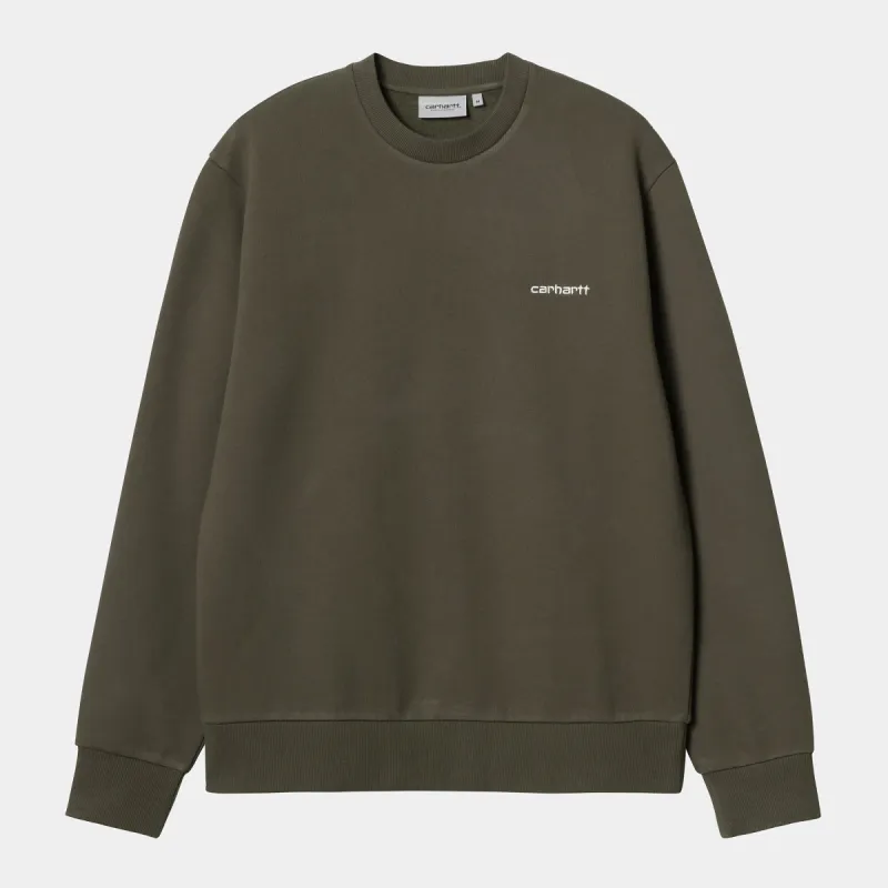 Carhartt WIP Mens Script Embroidery Sweat Top - Cypress sold by The Foot Factory