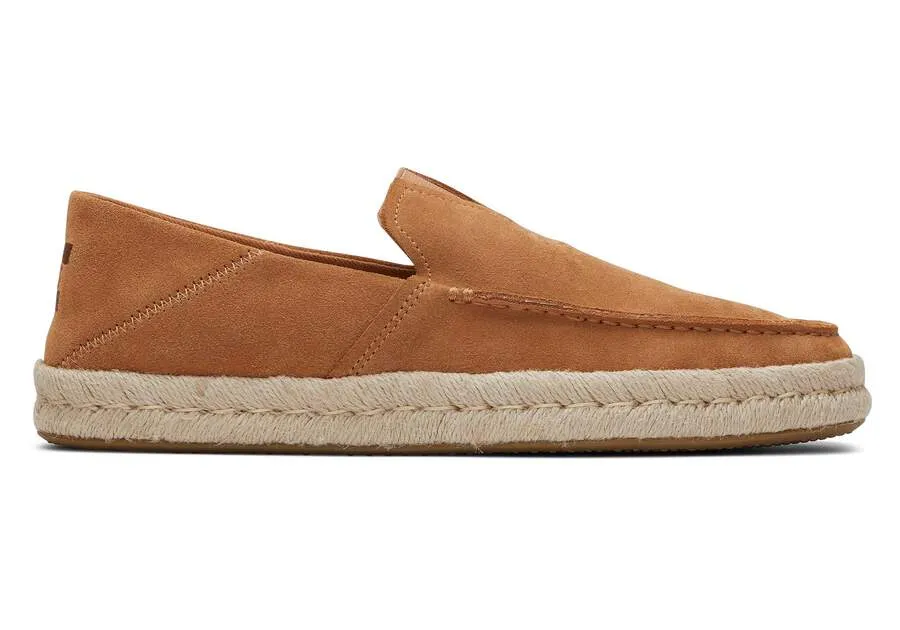 TOMS Mens Alonso Suede Rope Loafer - Tan sold by The Foot Factory