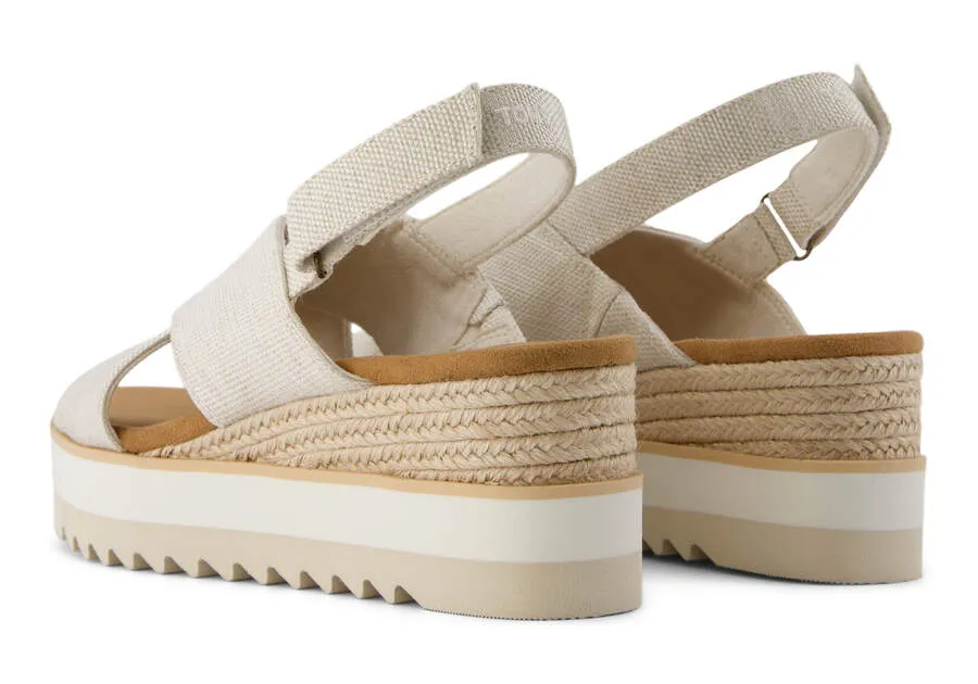 TOMS Womens Diana Crossover Wedge Sandal - Natural sold by The Foot Factory product image thumbnail 3