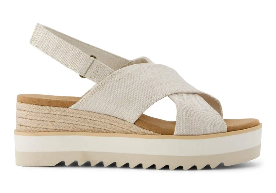 TOMS Womens Diana Crossover Wedge Sandal - Natural sold by The Foot Factory